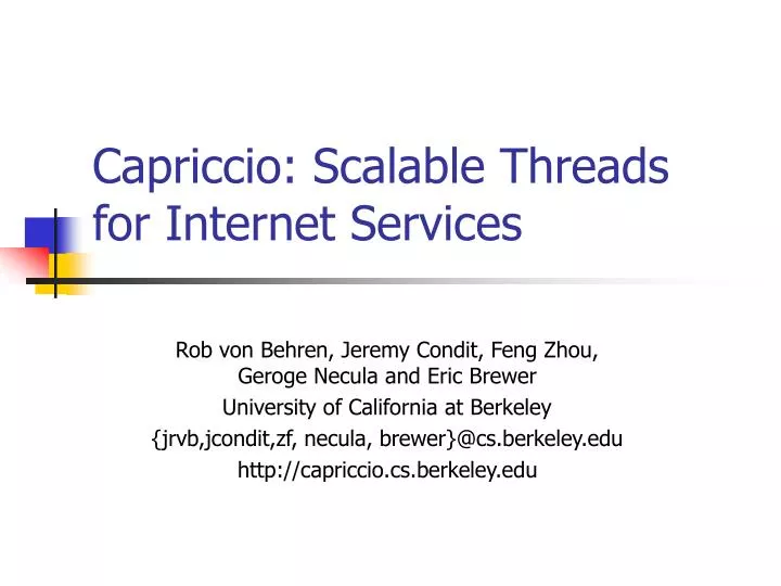 capriccio scalable threads for internet services