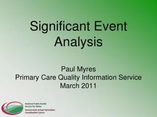 What is Significant Event Analysis ?