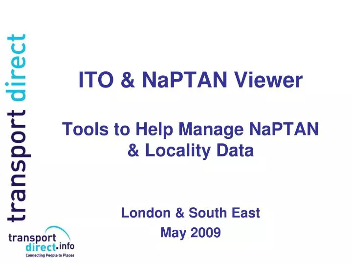 ito naptan viewer tools to help manage naptan locality data