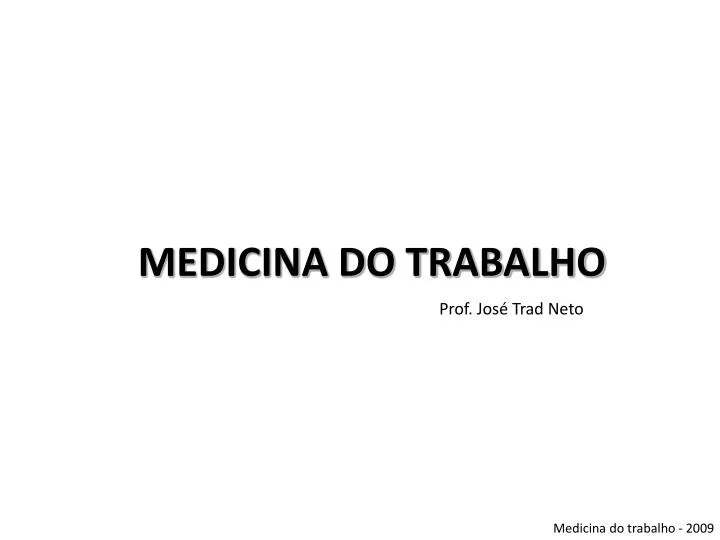 medicina do trabalho