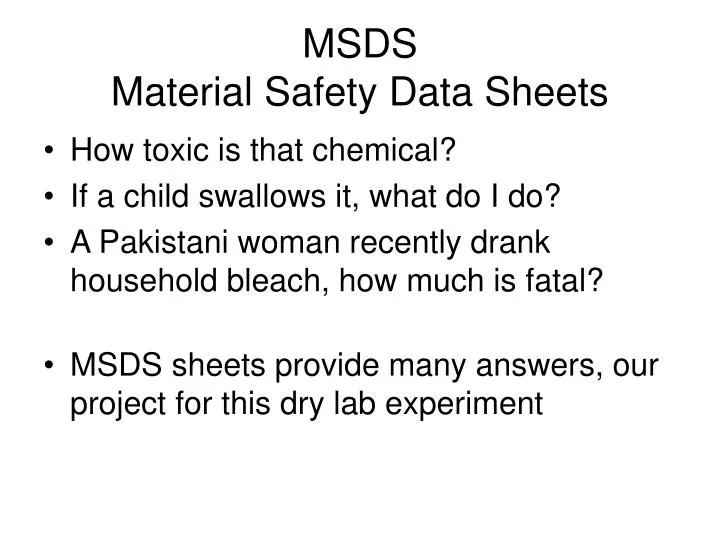 msds material safety data sheets