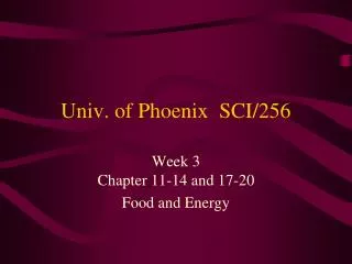 Univ. of Phoenix SCI/256