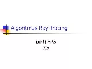 algoritmus ray tracing