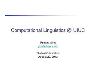 Computational Linguistics @ UIUC