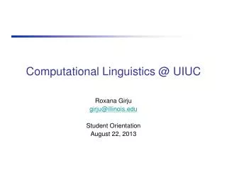 computational linguistics @ uiuc