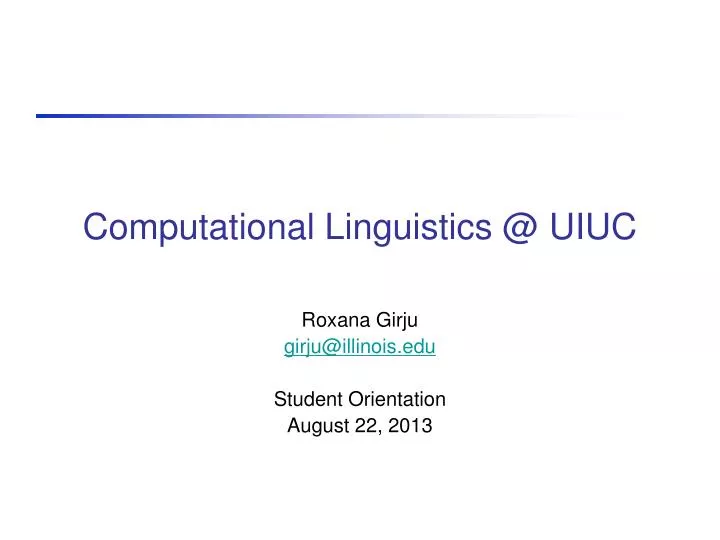 computational linguistics @ uiuc