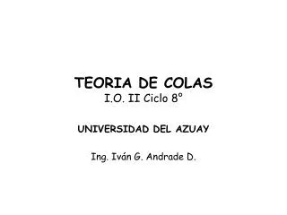 teoria de colas i o ii ciclo 8