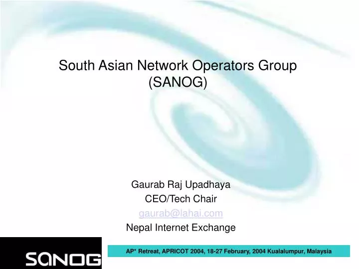 south asian network operators group sanog