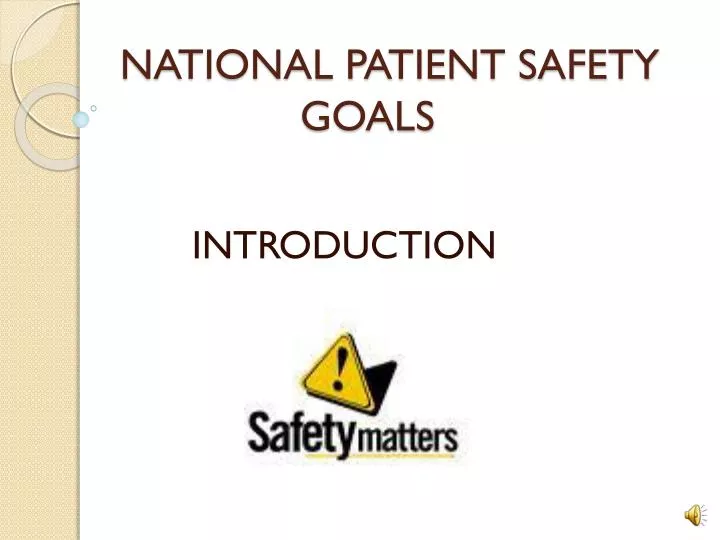 national patient safety goals