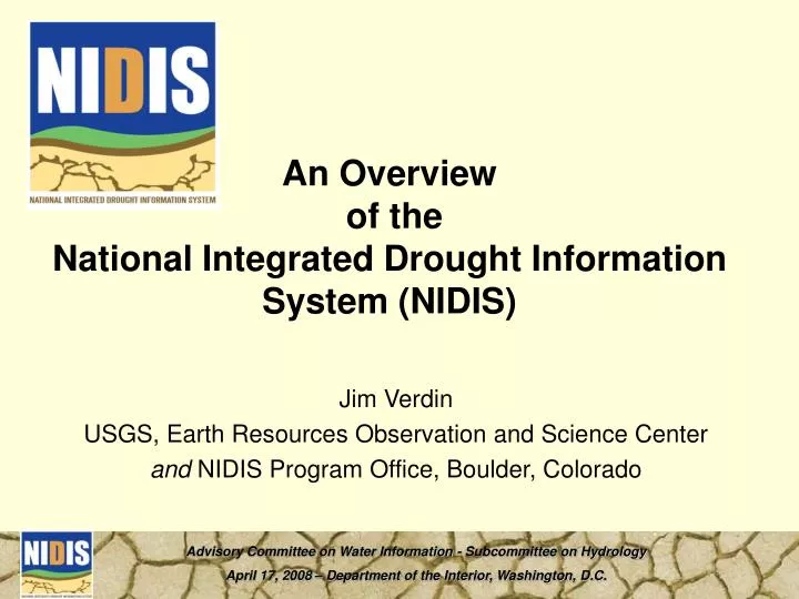 an overview of the national integrated drought information system nidis