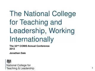 The National College for Teaching and Leadership, Working Internationally