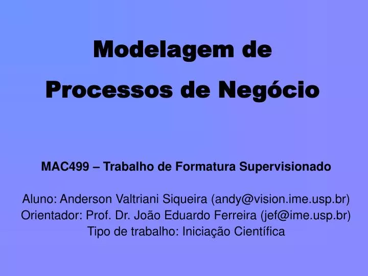 modelagem de processos de neg cio