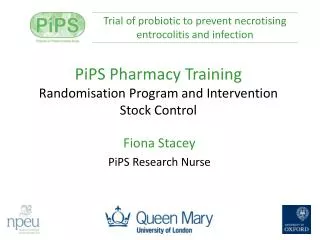 PiPS Pharmacy Training Randomisation Program and Intervention Stock Control