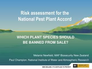 Risk assessment for the National Pest Plant Accord