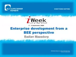 Enterprise development from a BEE perspective