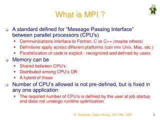 What is MPI ?