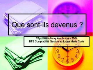 que sont ils devenus