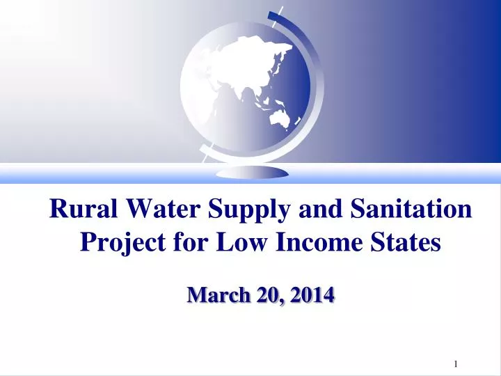 rural water supply and sanitation project for low income states march 20 2014