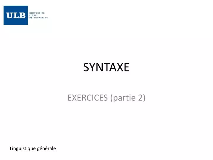 syntaxe