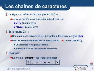 les cha nes de caract res