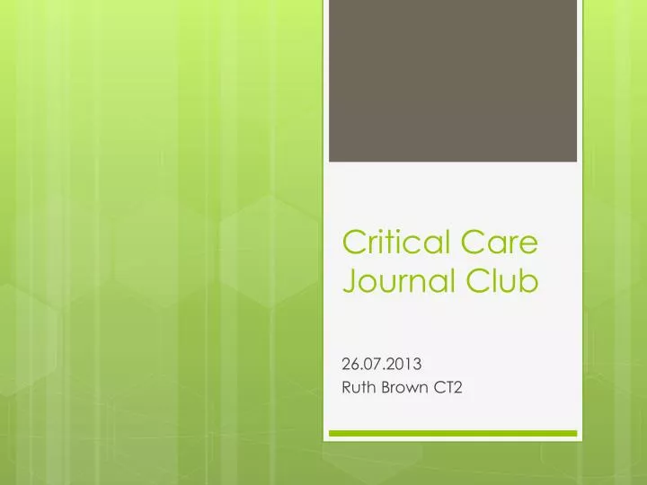 critical care journal club