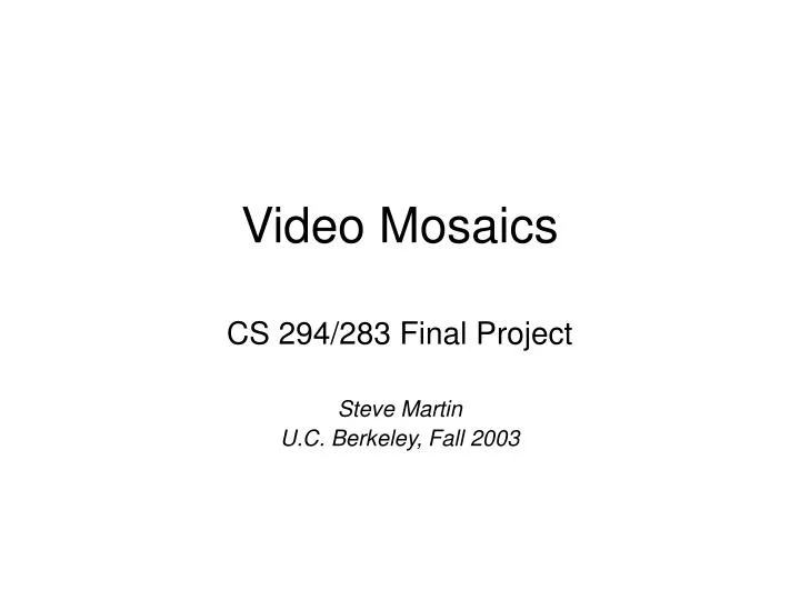 video mosaics