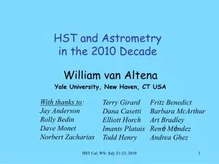 HST and Astrometry in the 2010 Decade