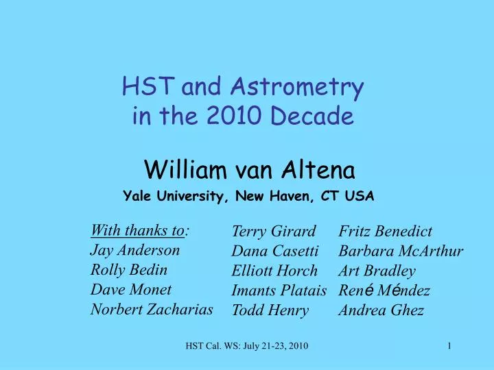 hst and astrometry in the 2010 decade