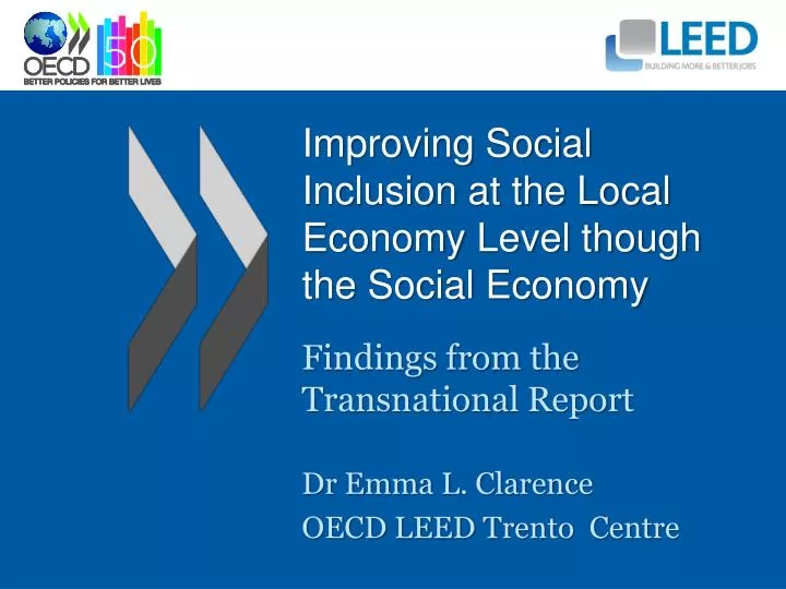 improving social inclusion at the local economy level though the social economy