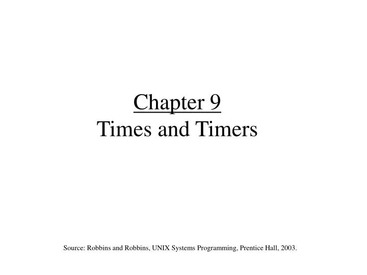 chapter 9 times and timers