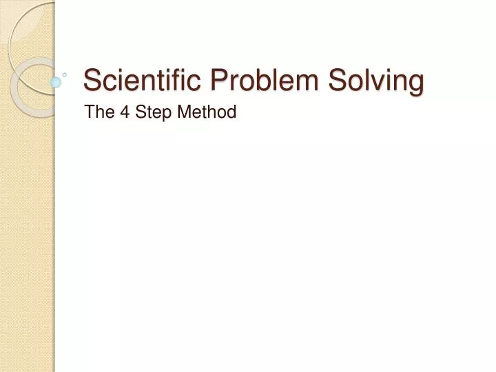 scientific problem solving