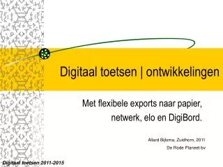 digitaal toetsen ontwikkelingen