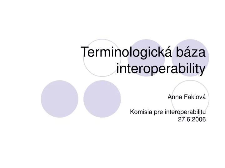 terminologick b za interoperability
