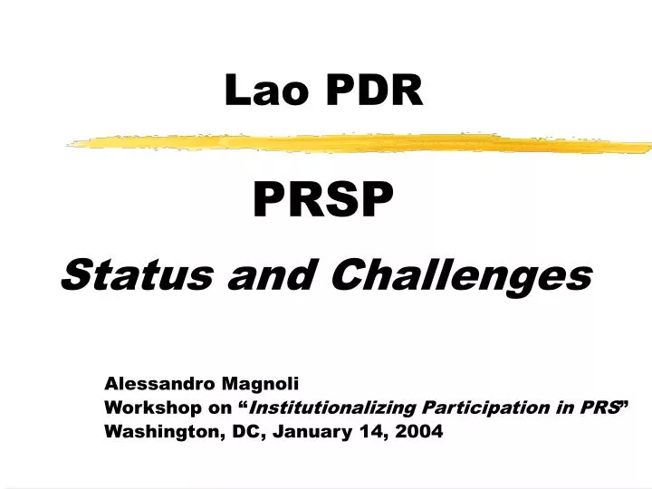 lao pdr prsp status and challenges