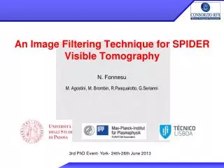 An Image Filtering Technique for SPIDER Visible Tomography