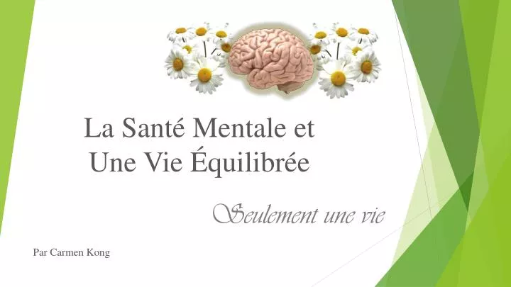 la sant mentale et une vie quilibr e