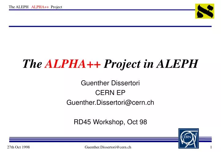 the alpha project in aleph