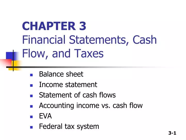 chapter 3 financial statements cash flow and taxes