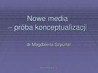 nowe media pr ba konceptualizacji