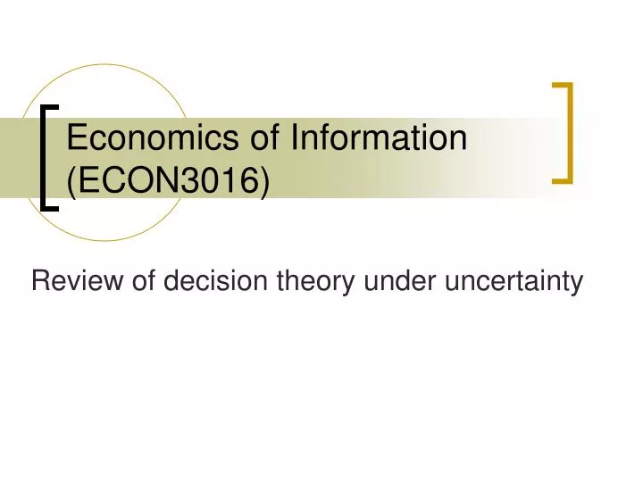 economics of information econ3016