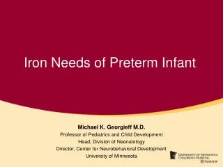 Iron Needs of Preterm Infant