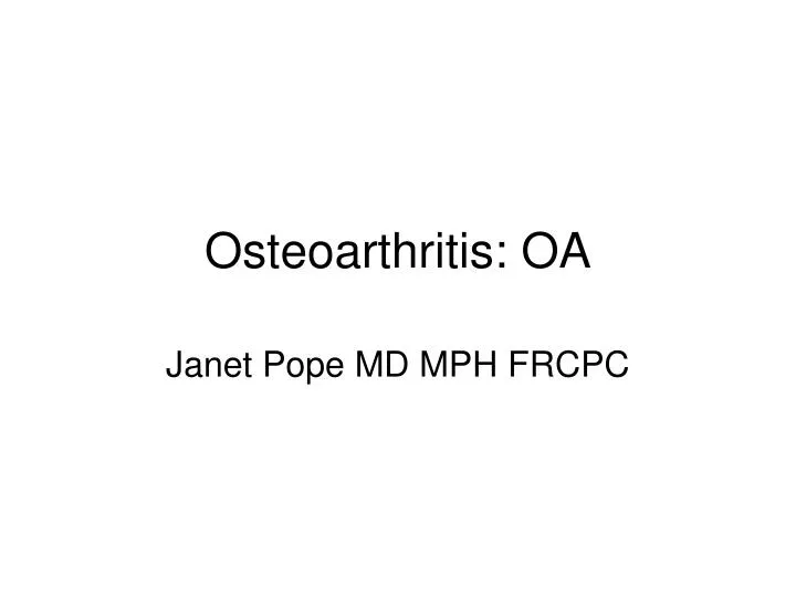 osteoarthritis oa