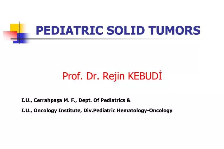 pediatric solid tumors
