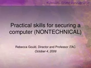 Practical skills for securing a computer (NONTECHNICAL)