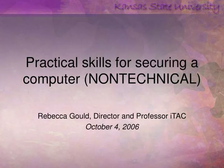 practical skills for securing a computer nontechnical