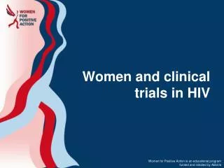 Women and clinical trials in HIV
