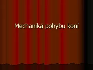 mechanika pohybu kon