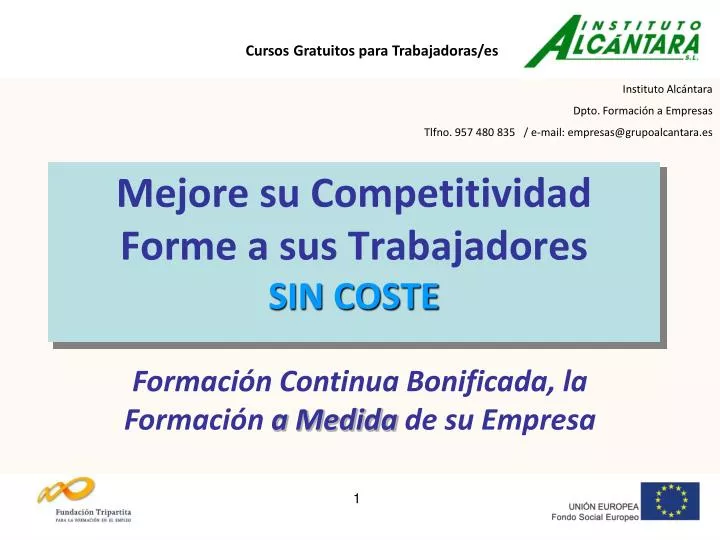 mejore su competitividad forme a sus trabajadores sin coste