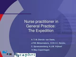Nurse practitioner in General Practice: The Expedition