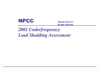 NPCC 			Agenda Item # 9 				RC Mtg. 09/10/02